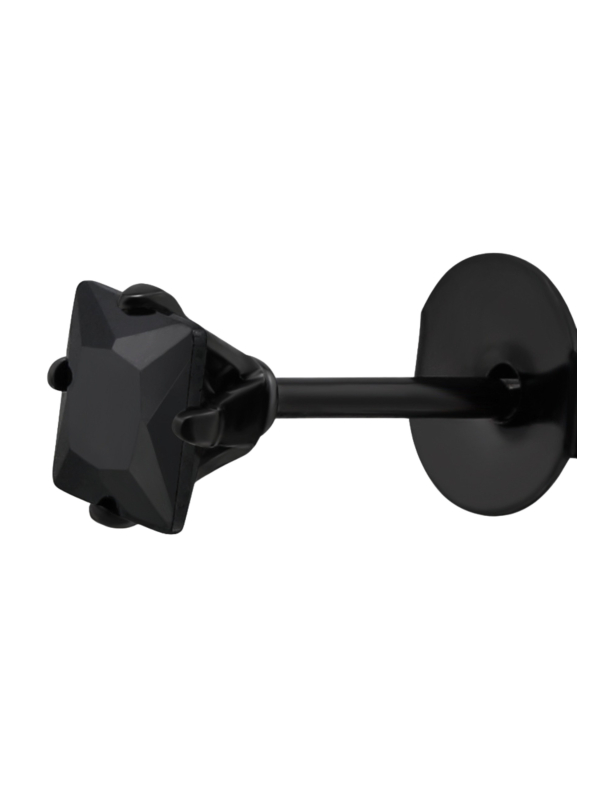 Quadratische 4 mm Ohrstecker aus Edelstahl mit Zirkonia