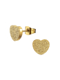 Textured Heart Stainless Steel Ear Studs