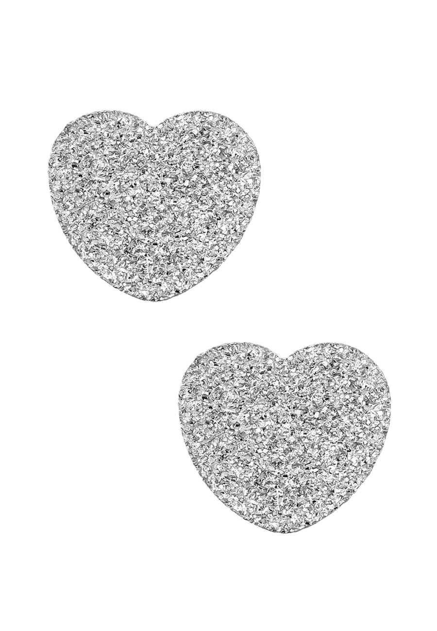 Pendientes de Botón de Corazón Texturizado de Acero Inoxidable