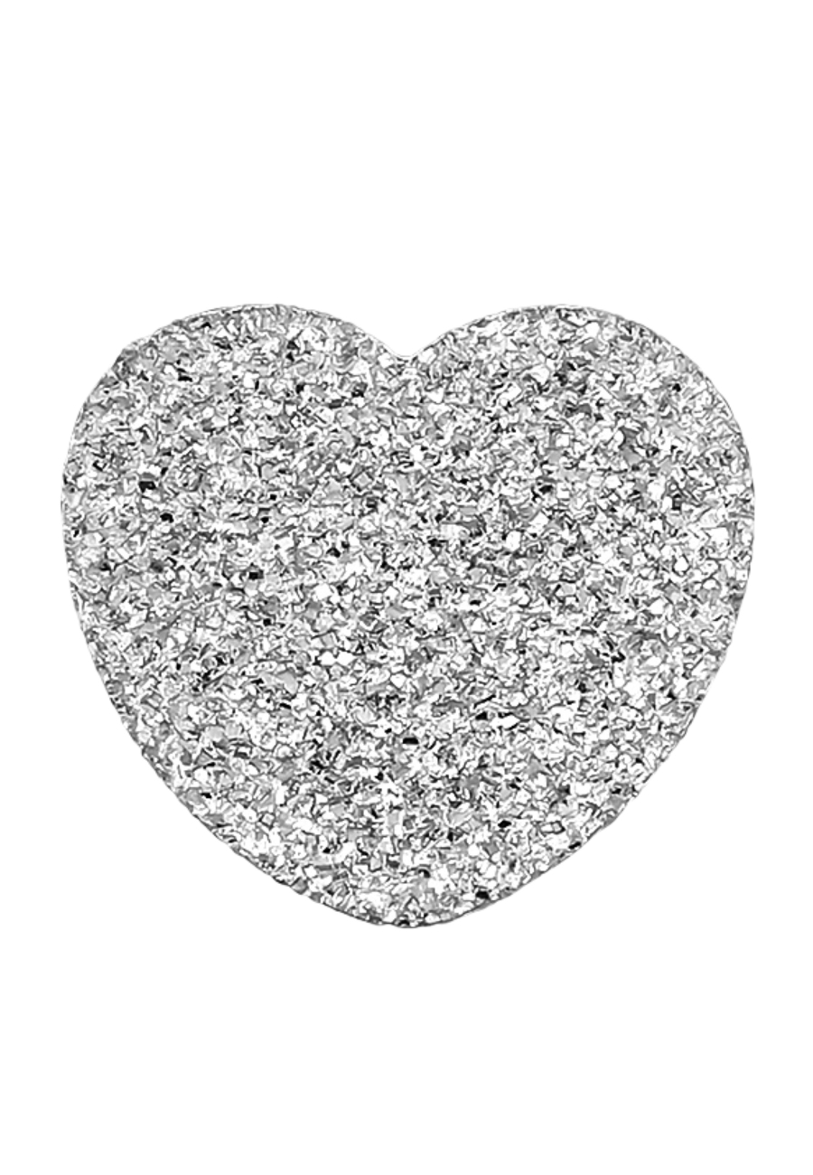 Textured Heart Stainless Steel Ear Studs