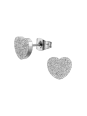 Textured Heart Stainless Steel Ear Studs