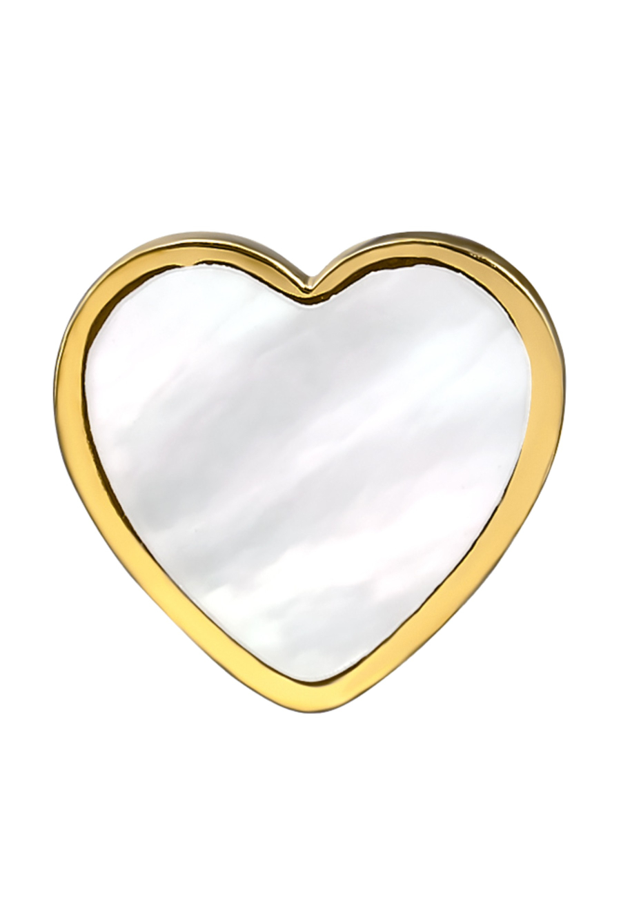 Heart Stainless Steel Ear Studs with Imitation Shell Mother of Pearl