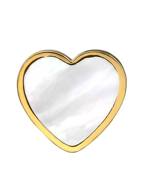Heart Stainless Steel Ear Studs with Imitation Shell Mother of Pearl