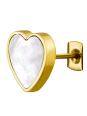 Heart Stainless Steel Ear Studs with Imitation Shell Mother of Pearl