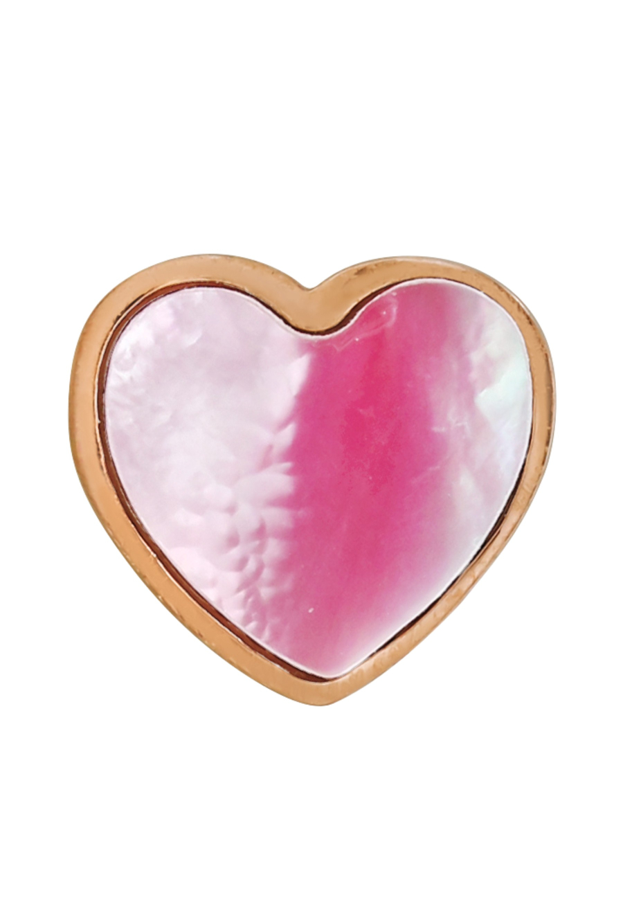 Pendientes de Botón de Corazón de Acero Inoxidable con Piedra de Imitación