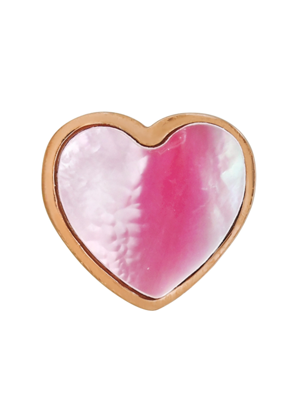 Pendientes de Botón de Corazón de Acero Inoxidable con Piedra de Imitación