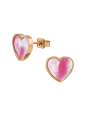 Heart Stainless Steel Ear Studs with Imitation Stone