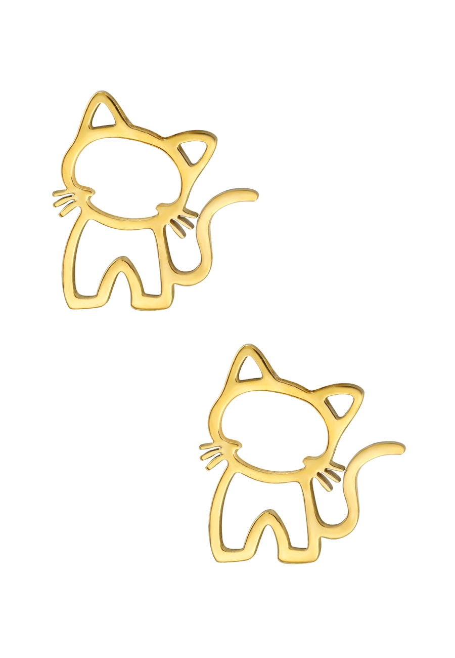 Cat Stainless Steel Ear Studs