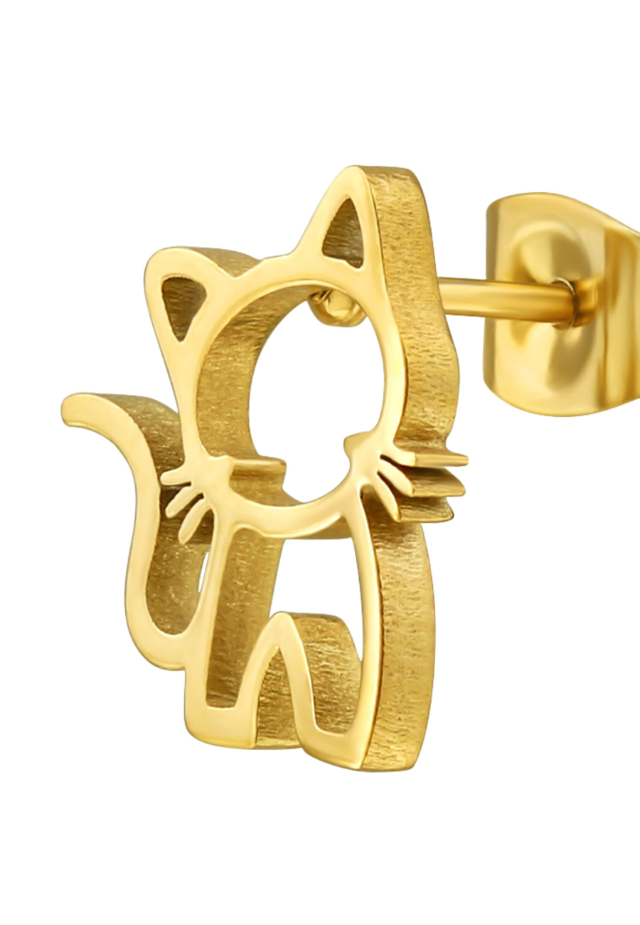 Puces d'Oreilles Chat en Acier Inoxydable