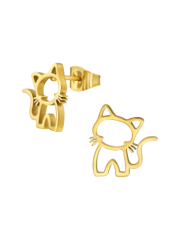 Puces d'Oreilles Chat en Acier Inoxydable