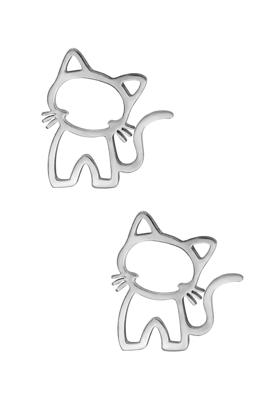 Katzen-Ohrstecker aus Edelstahl