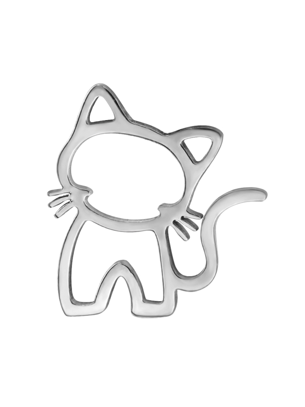 Puces d'Oreilles Chat en Acier Inoxydable