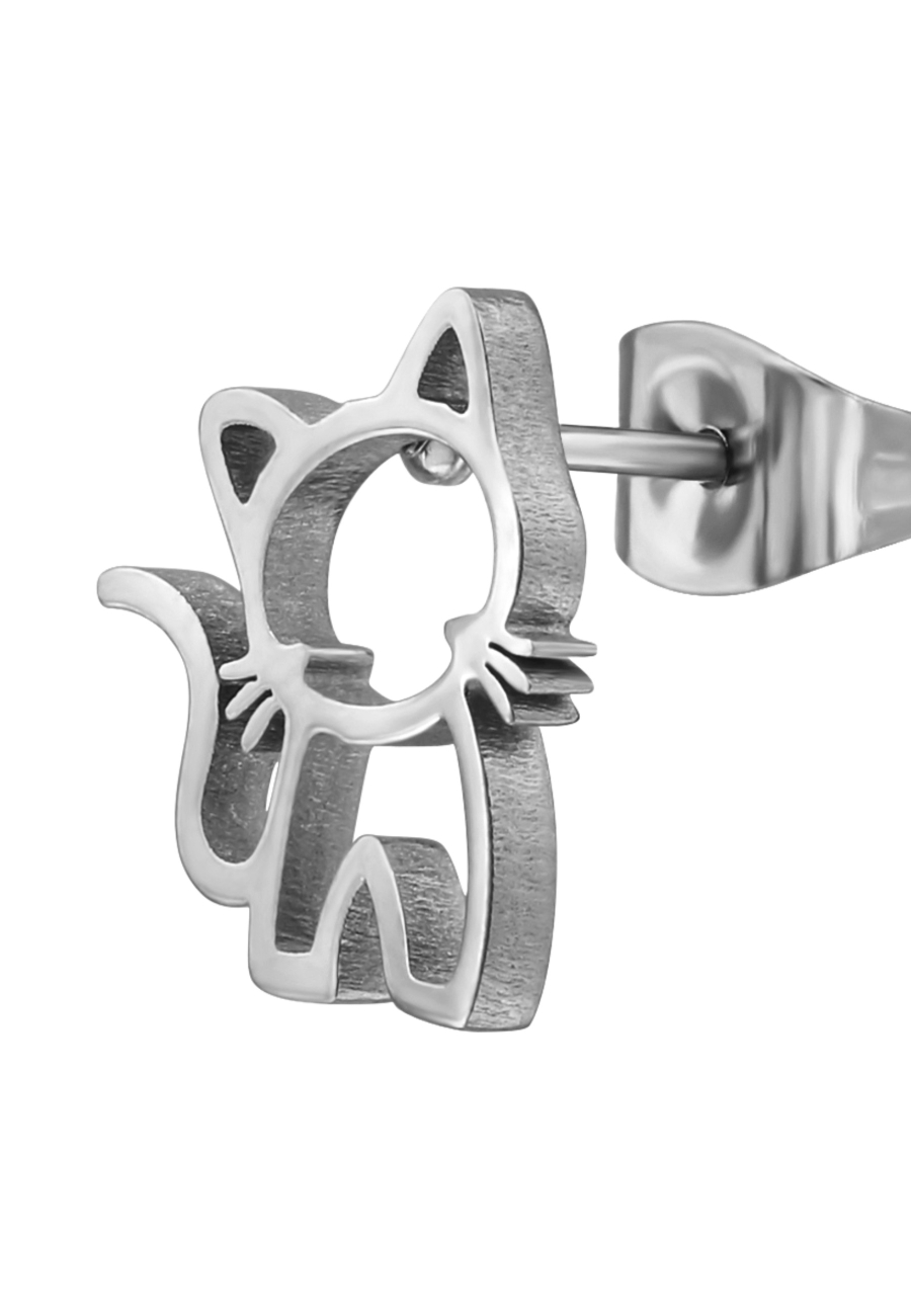 Puces d'Oreilles Chat en Acier Inoxydable