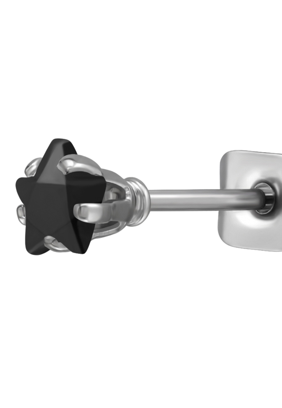 Puces d'Oreilles Étoile 4 mm en Acier Inoxydable avec Zircone Cubique