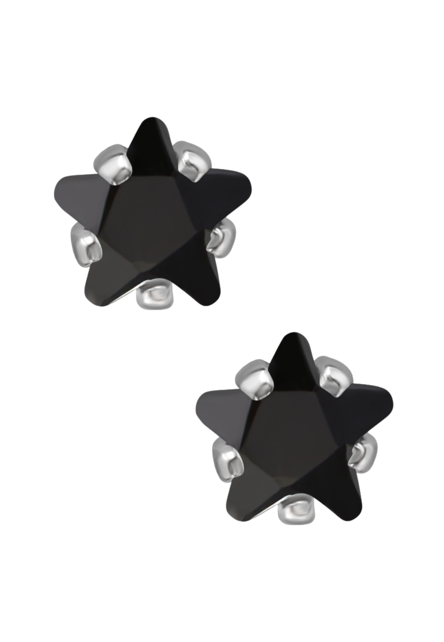 Puces d'Oreilles Étoile 4 mm en Acier Inoxydable avec Zircone Cubique