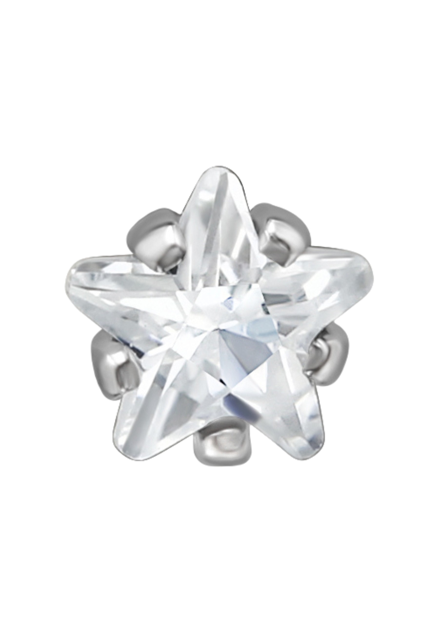 Puces d'Oreilles Étoile 4 mm en Acier Inoxydable avec Zircone Cubique