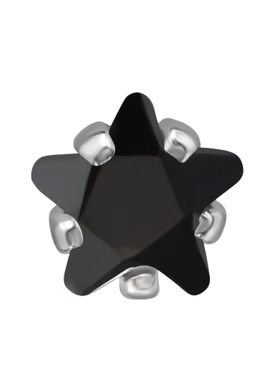 4mm Star Stainless Steel Ear Studs with Cubic Zirconia