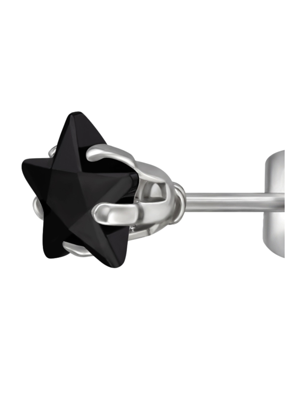 Pendientes de Acero Inoxidable de Estrella de 6 mm con Circonita Cúbica