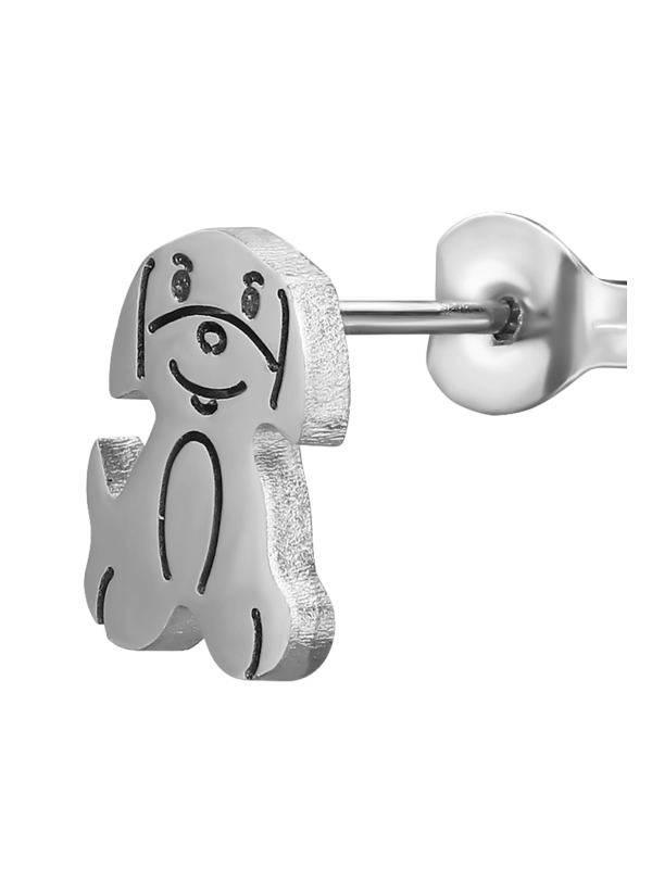 Welpen-Hunde-Ohrstecker aus Edelstahl