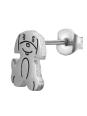 Pendientes de Botón de Perrito de Acero Inoxidable
