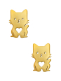 Ohrstecker Katze mit Herz aus Edelstahl
