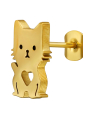 Ohrstecker Katze mit Herz aus Edelstahl