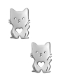 Cat with Heart Stainless Steel Ear Studs