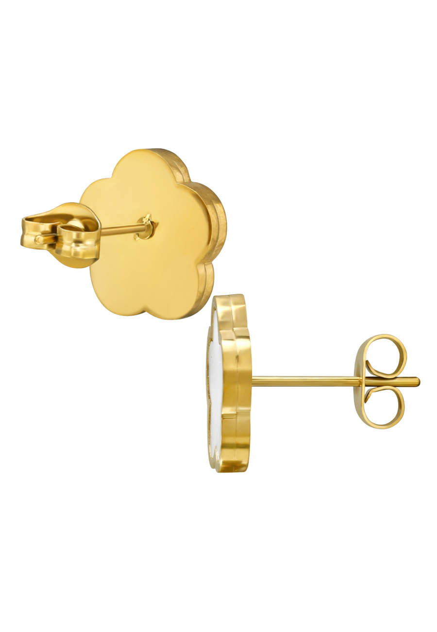 Cloud Stainless Steel Ear Studs with Shell/Imitation Stone