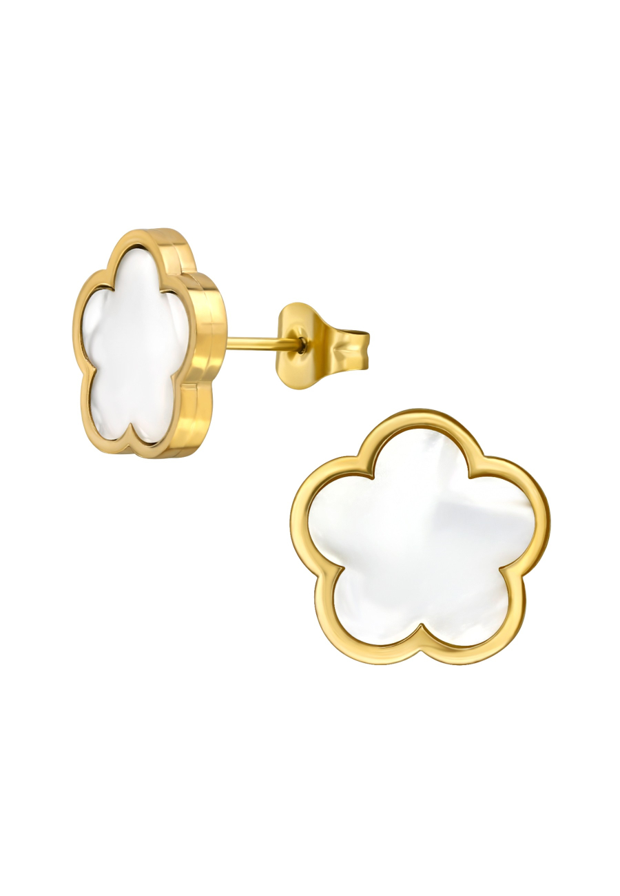 Puces d'Oreilles Nuage en Acier Inoxydable avec Coquille/Pierre d'Imitation