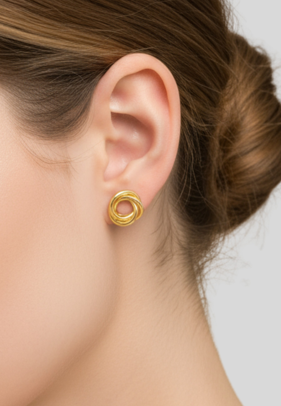 Puces d'Oreilles Torsadées en Acier Inoxydable