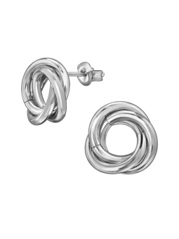 Gedrehte Ohrstecker aus Edelstahl