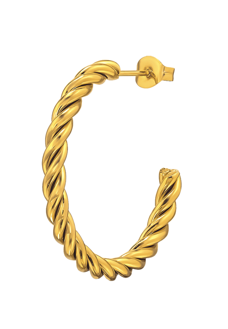 Puces d'Oreilles Demi-Créoles Torsadées en Acier Inoxydable