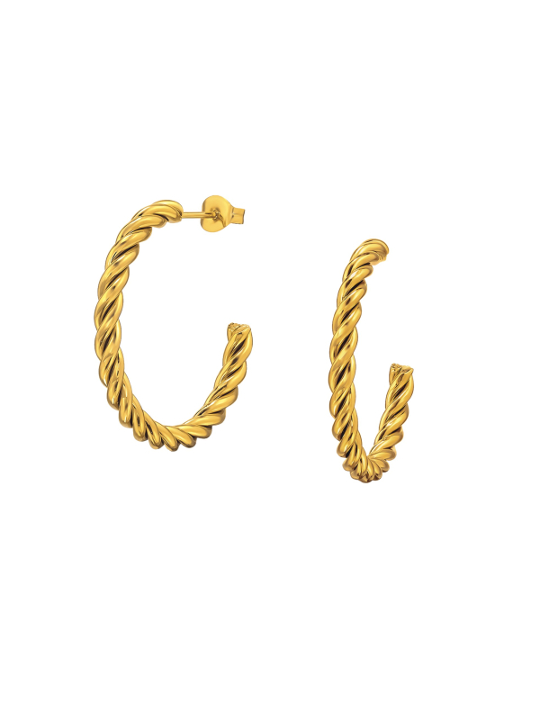 Twisted Half Hoop Stainless Steel Ear Studs