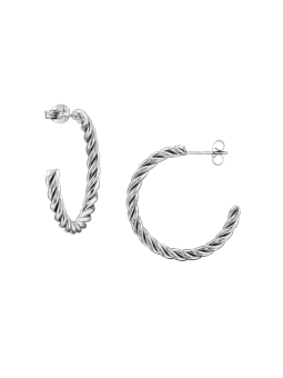 Twisted Half Hoop Stainless Steel Ear Studs