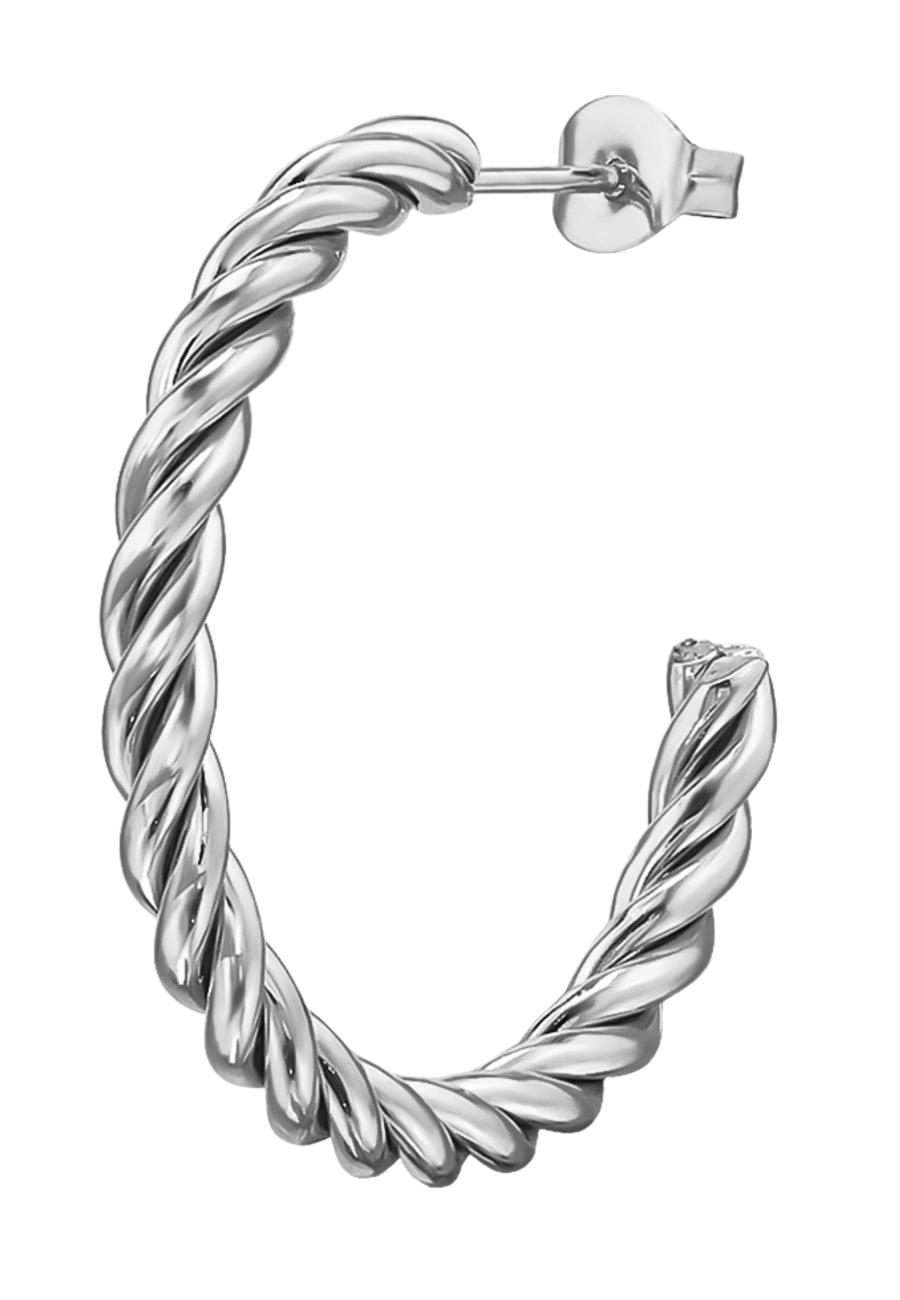 Puces d'Oreilles Demi-Créoles Torsadées en Acier Inoxydable