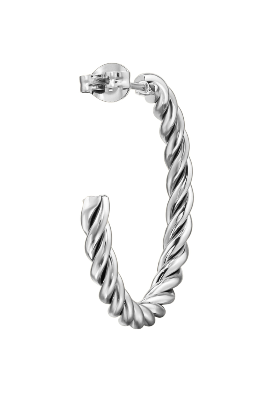 Puces d'Oreilles Demi-Créoles Torsadées en Acier Inoxydable