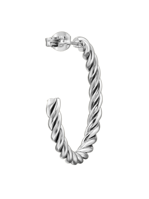 Puces d'Oreilles Demi-Créoles Torsadées en Acier Inoxydable
