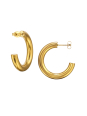 30mm Rounded Half Hoop Stainless Steel Gold Color Ear Studs