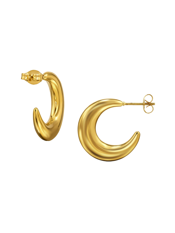 Puces d'Oreilles Demi-Créoles en Acier Inoxydable