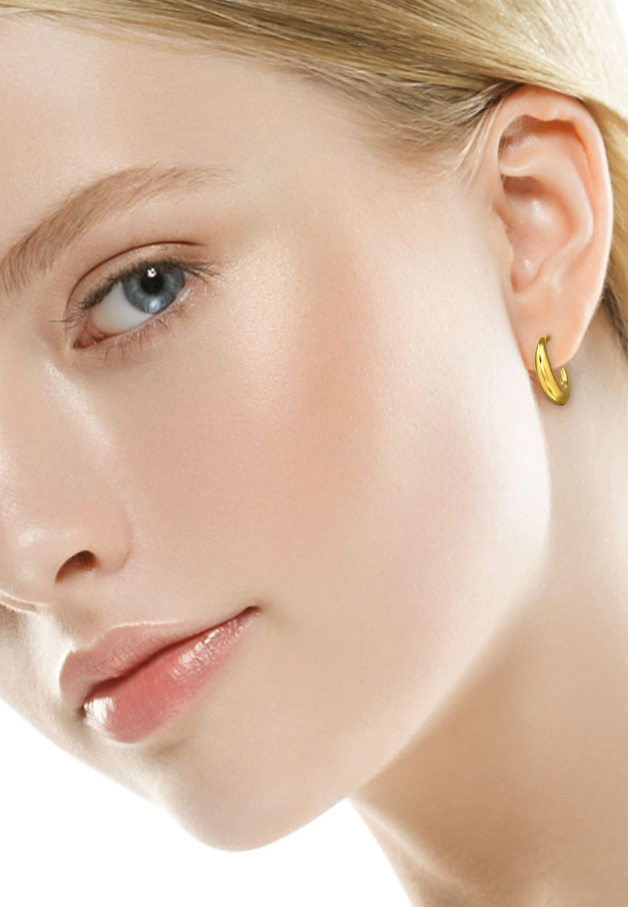 Puces d'Oreilles Demi-Créoles en Acier Inoxydable