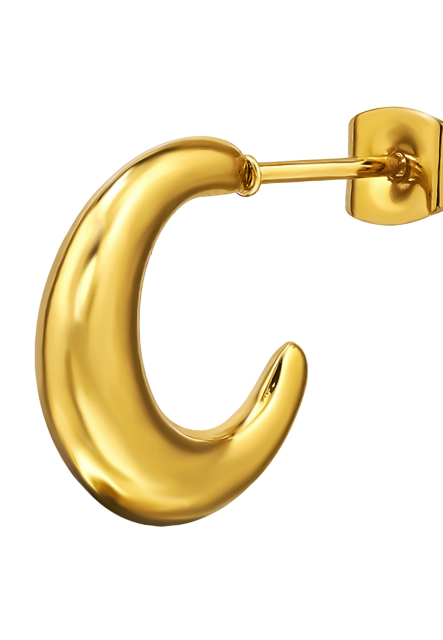 Puces d'Oreilles Demi-Créoles en Acier Inoxydable