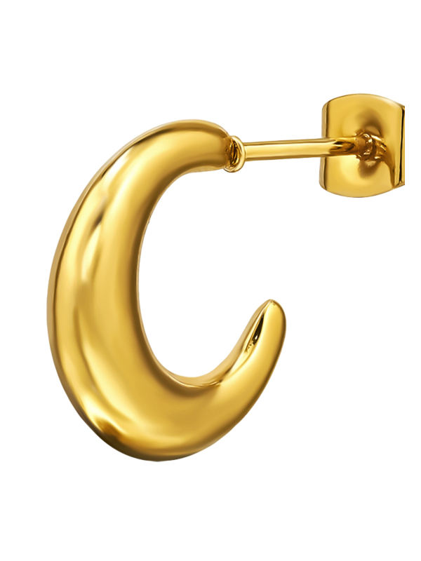 Half Hoop Stainless Steel Ear Studs