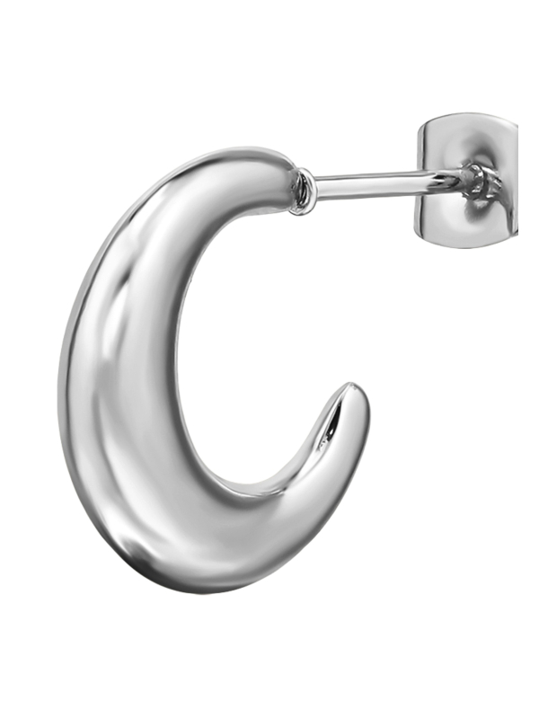 Half Hoop Stainless Steel Ear Studs