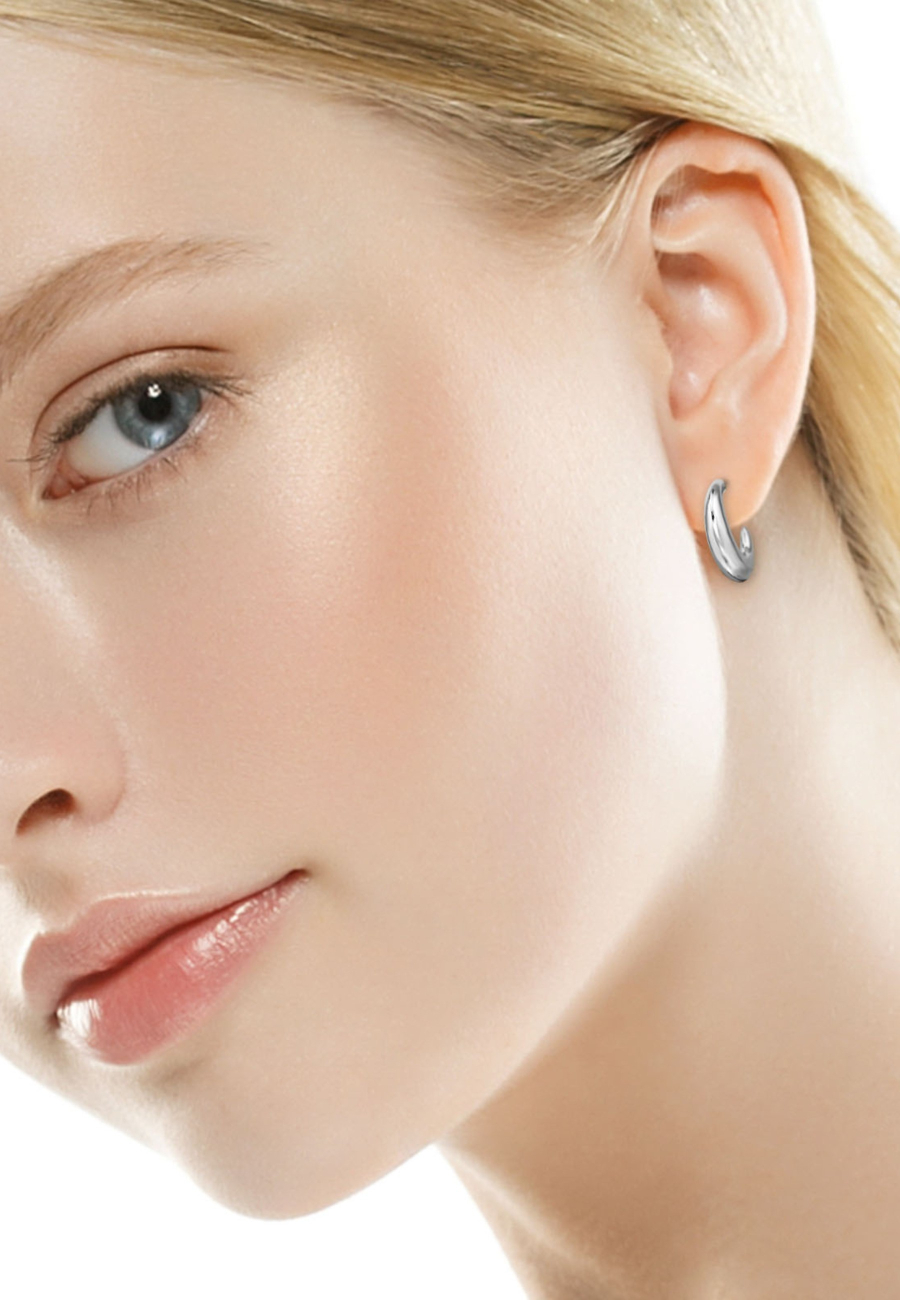 Half Hoop Stainless Steel Ear Studs