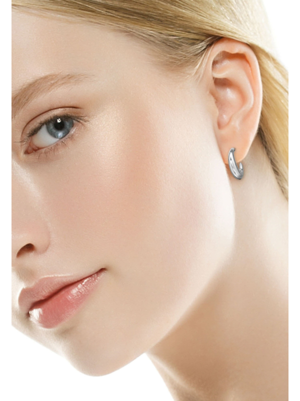Half Hoop Stainless Steel Ear Studs