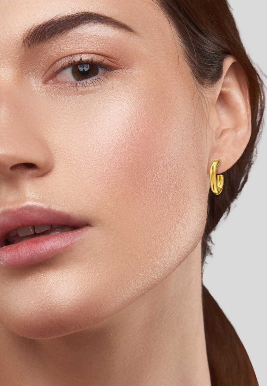 Puces d'Oreilles Créoles Cleo en Acier Inoxydable