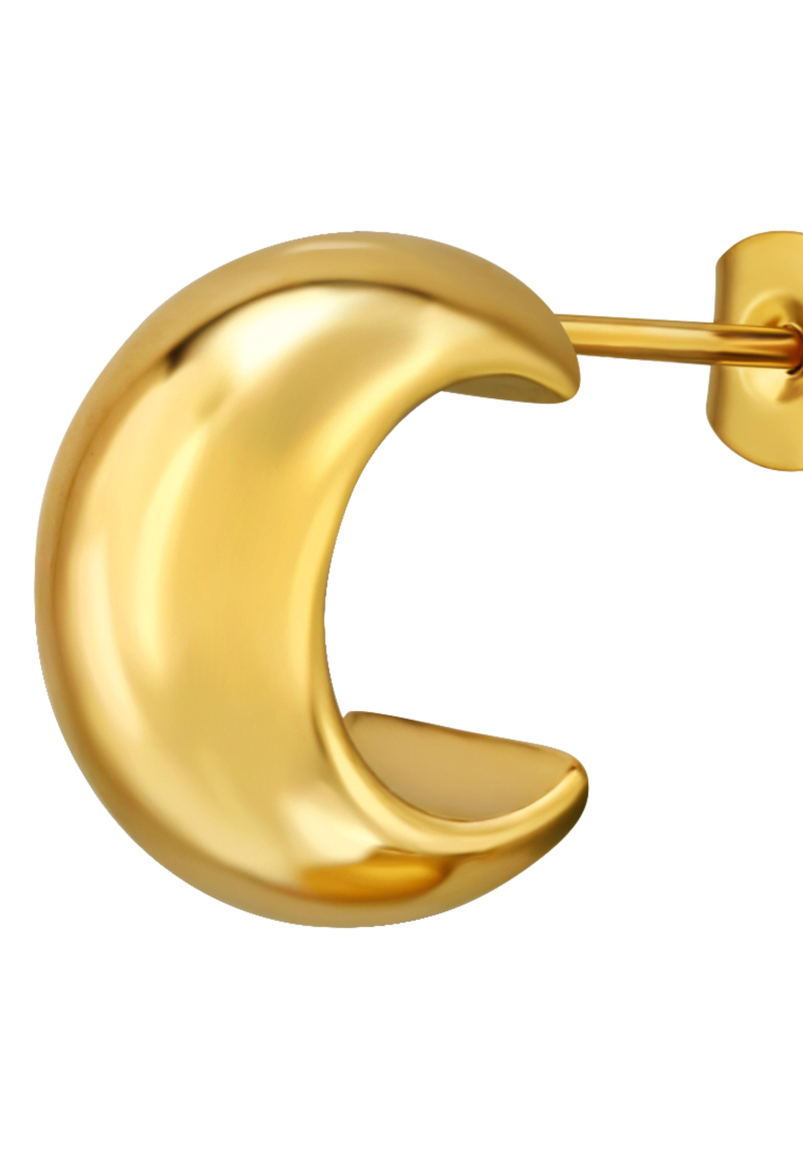 7 mm Breite Halbe Creolen/Ohrstecker aus Edelstahl in Goldfarbe