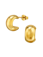 7 mm Breite Halbe Creolen/Ohrstecker aus Edelstahl in Goldfarbe