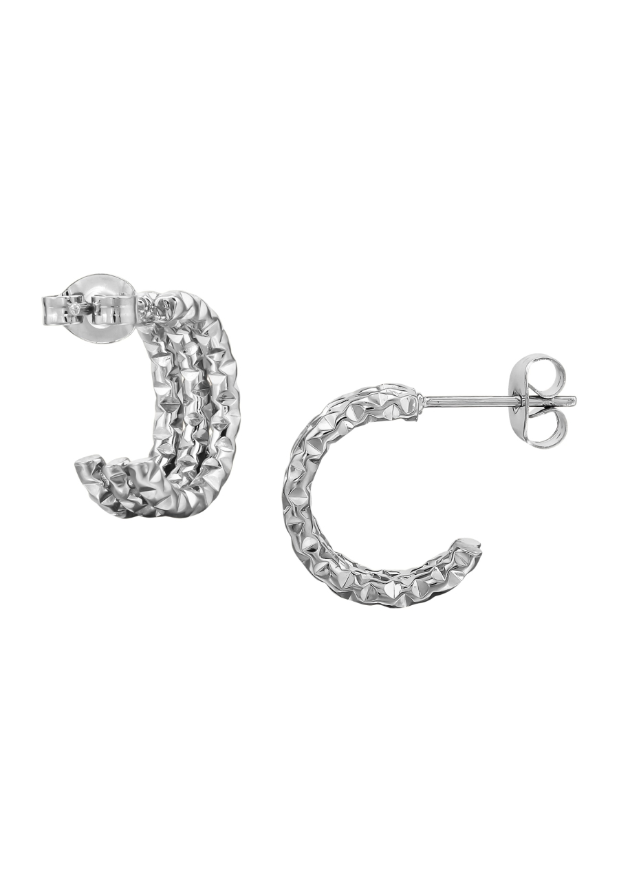 Ohrstecker mit Drei Linien/Stäben und Diamantschliff aus Edelstahl