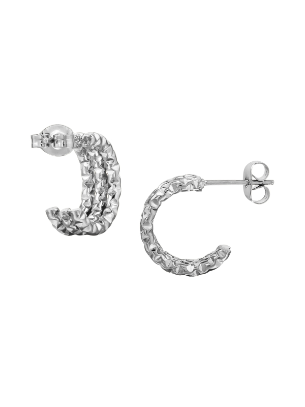 Ohrstecker mit Drei Linien/Stäben und Diamantschliff aus Edelstahl